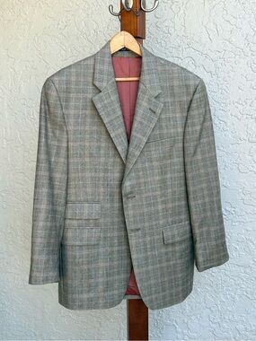 Vintage Ralph Lauren 34 Wool Cashmere Plaid Blazer Made in Canada